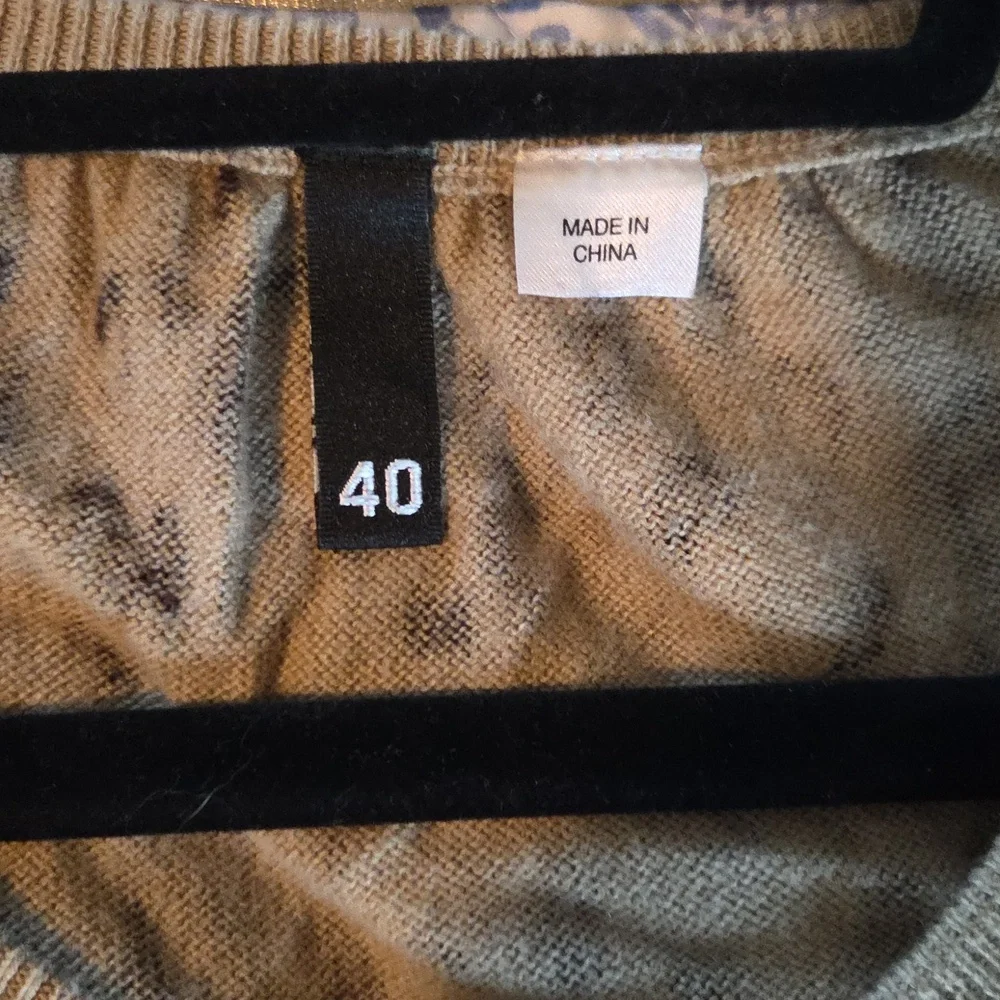 H&M Tan and Brown Animal Print Cardigan Size 10